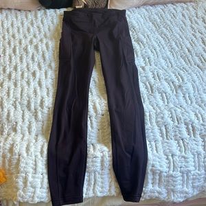 Purple lululemon leggings with side pockets